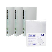 현풍 투명 프론티어 D링 바인더 3공 2cm 3p + L홀더 10p, 백색, 1세트