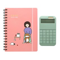 핑크풋 보리 알뜰계획 가계부 + 스마트 버튼 계산기 세트, 핑크(가계부), 민트(계산기), 1세트