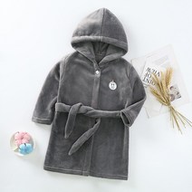 스타빈 아동용 스마일패치 후드 목욕가운 150호, 그레이, 1개