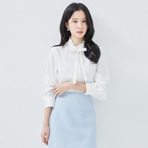 로엠 하이넥 리본 블라우스