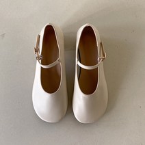 오트밀 라운드 메리제인 슈즈 4cm