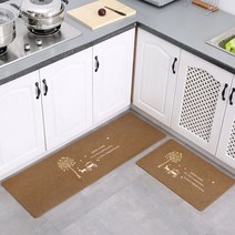 알럽홈 논슬립 홈 키친 풋 러그 2p 세트, TYPE BROWN 캐리지