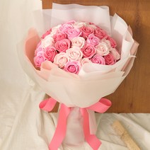 비누꽃 블레이즈 로즈 50송이 꽃다발, 핑크