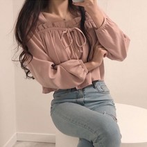 체리체리 리본 봄 블라우스