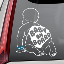 happy nappy Baby On Board 혈액형 밴드 일체형 차량용 스티커, 남아 Rh+ B, 1개
