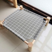 반려동물 전용 침대, 체크 그레이