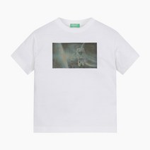 베네통키즈 아동용 렌티큘러 티셔츠 3096C101AWH
