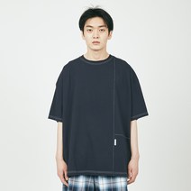 남성용 스티치 라벨 오버 티셔츠 L205