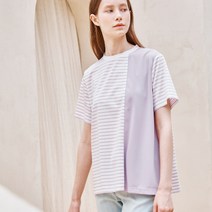 닥스 여성용 컬러배색 면혼방 반팔티셔츠 DLTS1BY55U1