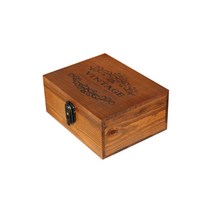 에버하우스 앤틱우드 다용도 자물쇠보관함 FREE 10.6 x 24.6 x 19.4 cm, 빈티지, 1개