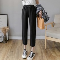 유니제이 여성용 베니 밴딩 배기팬츠