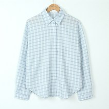 빼빼 여성용 데일리 루즈핏 체크 셔츠 남방
