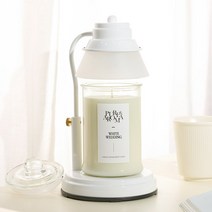 에인디 타이머 화이트 캔들워머 + 소이캔들 750g 세트, 화이트웨딩
