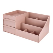 대용량 파티션 책상 정리함, 3단, 핑크