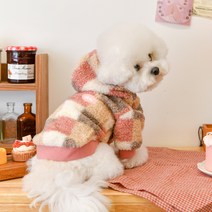 올치 반려동물 뽀글이 양털 후드 반팔 티 TS6358, 인디언핑크