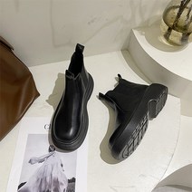 보이쉬 캐주얼 두꺼운 아웃솔 포인트 마틴 첼시 부츠 5cm