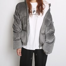 프롬미스 벨벳 웰론 숏 패딩