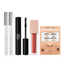 메이시크 3D 핑거팁 타투 아이브로우 틴트 2p + 미니 롱앤컬 픽스 마스카라 4g + 블러리즘 베이크 틴트 + 아이브로우 가이드 세트, 다크브라운(아이브로우 틴트), 블랙(마스카라), 핑크마카롱(틴트), 1세트