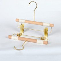 센스이따 아동용 원목 옷걸이 바지걸이 24 로프 팬츠 홀더 라운드 후크 15cm M258, 골드, 5개입