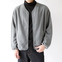 해리슨 남성용 오버핏 후리스 Y넥 가디건 TBC1032