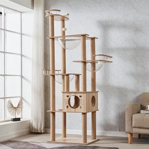 칠시 원목 6단 대형 올인원 캣타워, 우드, 1개