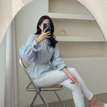안다로미 린넨 데일리 오픈숄더 블라우스
