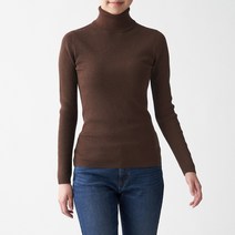무인양품 여성용 MUJI 리브 워셔블 터틀넥 스웨터 BAG01A0A