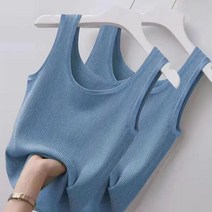순잠 여성용 소프트 골지 나시 민소매 이너 티셔츠 2종 세트