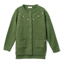 여아용 꽃자수 카키 롱가디건 P2133K49307