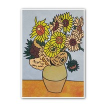 꼬메빔보 명화그리기 DIY 데코샌드아트 소, 해바라기