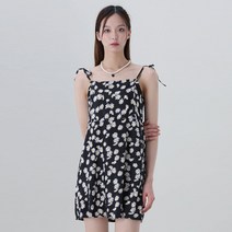 어썸어라운드 여성용 데이지 플라워 끈 미니 원피스