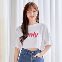 여성용 온라이 크롭 티셔츠