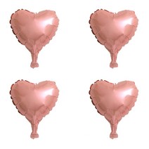 생일 파티 결혼 기념일 프로포즈 이벤트 은박 하트 풍선 26.5 x 24 cm, 로즈골드, 4개