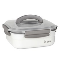 인콕 스텐콕 크림 밀폐용기 정사각 핸디 1호, 2700ml, 1개