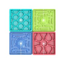 펫콤마 반려견 컬러풀 슬로우 식기 4종 세트, 민트, 그린, 레드, 블루, 1세트