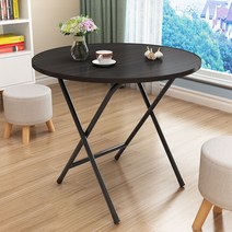 따니네 루나 접이식 테이블 원형 소 ZZ024, 블랙