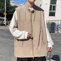 남성용 루즈 윈드 브레이커 박시한 캐주얼 조끼