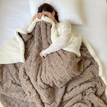 메이크포 XL사이즈 극세사 양털 캠핑 소파 무릎 담요, 브라운, 1개