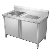 잔반처리대 구내 식당 음식물 처리대 퇴식구 업소용, 사각형 - 1구 100x70x80cm