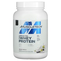 MuscleTech 100% 목초 사육 유청 단백질 디럭스 바닐라 816g 1.8lb