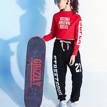 치치차차 아동 댄스복 방송댄스복 - 레드블랙상하세트