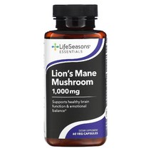 이지몰 LifeSeasons (라이프시즌스) Lion s Mane Mushroom 500 mg 60 Veg Capsules No.33095, 기본