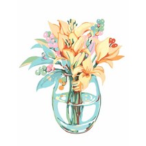모모픽스페인팅 DIY 정물화그리기 세트 30 x 40 cm, 릴리
