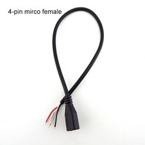 마이크로 USB 2.0 A 암 수 잭 충전 커넥터 케이블 4 핀 2 와이어 데이터 코드 DIY 안드로이드 인터페이스, 04 4 pin female_02 5pcs