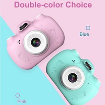 액션캠 3인치 터치스크린 카메라 전면 및 듀얼 렌즈 28MP FHD 1080P 어린이 비디오 캠코더, 한개옵션0