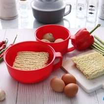 코스트코 손잡이 뚜껑 핸디형 전자렌지용 찜기2종세트 라면 계란찜 냉장고 보관 국산 위생용기, 레드