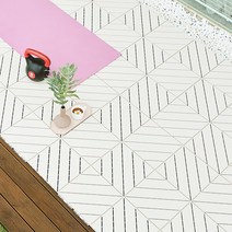 인터바겐 북유럽풍 조립식 데코 데트 마루 발판 바닥재, IVORY 대각선 9P