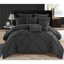 Chic Home 한나 침구 세트 10종 토프 킹 사이즈, White_Queen (Comforter)