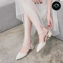 사각굽 낮은굽 슬링백 스트랩 메리제인 작은발 빅사이즈 여성 구두