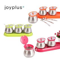 예쁜 스텐 양념통 3종세트 조미료통 소스통 보관용기, 그린